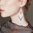 thumbnail image 3 of Drop Earrings Beaded Retro Creative Long Dangle Earrings Fringe Hoop Earrings, 3 of 10