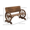 thumbnail image 3 of Outsunny Banc à Roues de Chariot en Bois Design Rustique 2 Places Chaise de Jardin Extérieure Dossier Haut Causeuse, 3 of 10