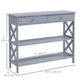 thumbnail image 3 of HOMCOM Table Console d'Entrée avec Étagères de Rangement Tiroirs Cadre en X, 3 of 10