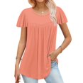 thumbnail image 2 of Blouses pour Femmes T-shirt Imprimé pour Femmes Blouse à Manches 3/4 Col Rond Hauts Décontractés, 2 of 9