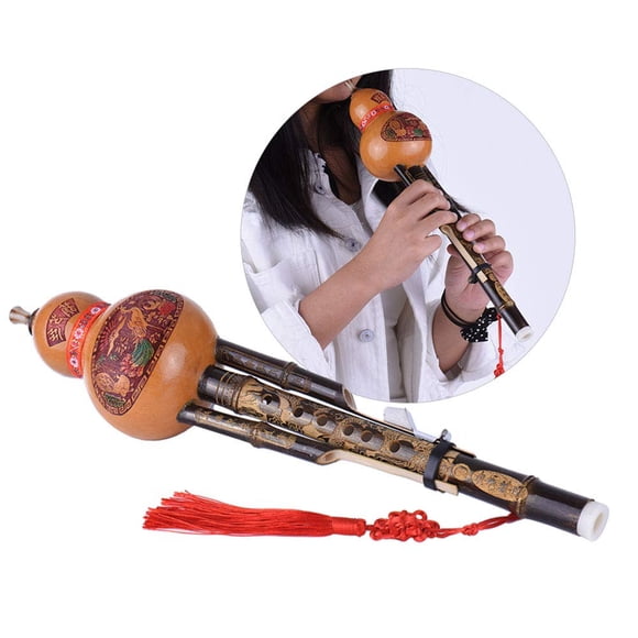Hulusi Flute – Professional Handmade Bamboo – Chinese Ethnic Wind Instrument – Gourd-Style – Beginners, Performances & Gifts – Key of C