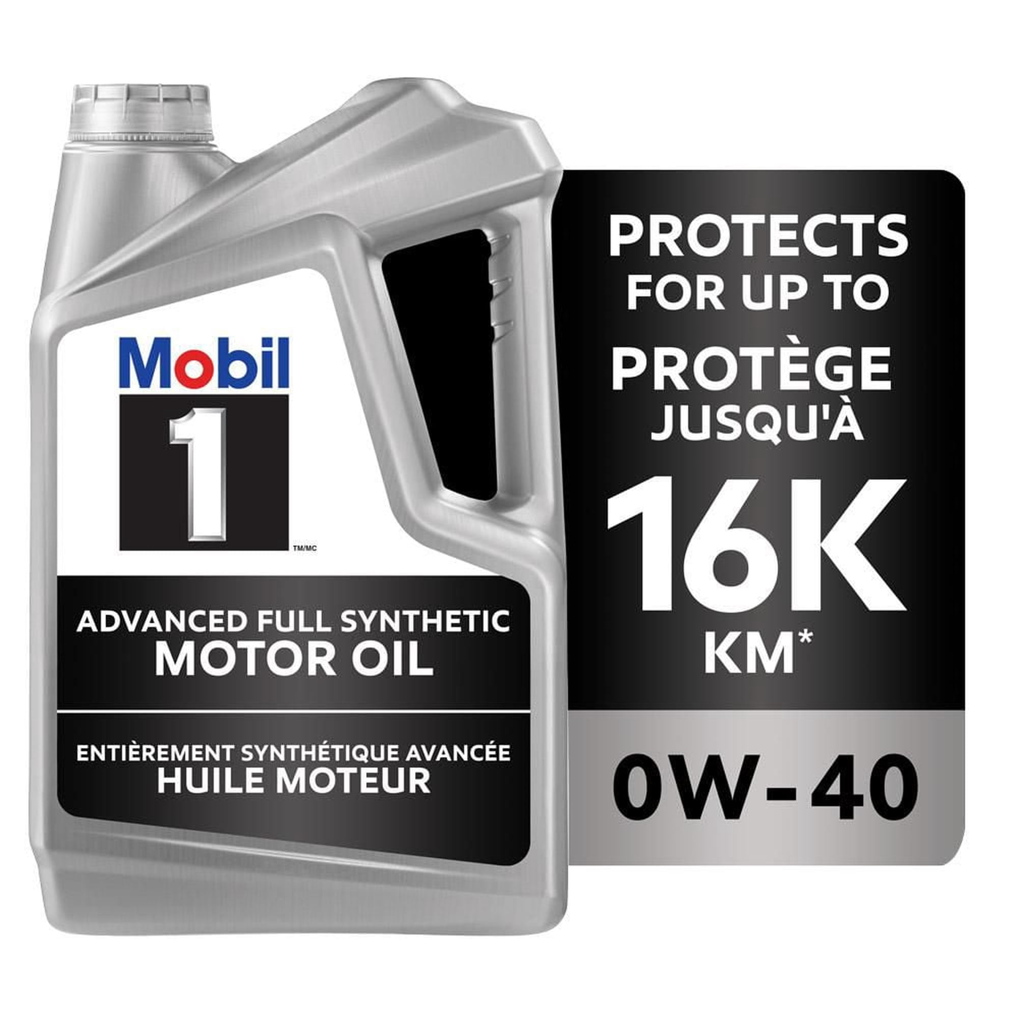 Mobil 1™ Full Synthetic Engine Oil 0W-40, 4.73 L - Walmart.ca