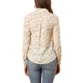 thumbnail image 3 of INSPIRE CHIC Chemise Boutonnée pour Femme à Petites Fleurs à Manches Longues Col en Pointe Haut de Bureau TP Blanc, 3 of 8