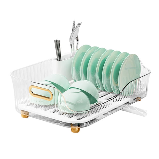 Large Dish Racks for Kitchen Counter,Dish Drying Rack for Vegetables and Fruits Detachable Dish Drainer Organizer Shelf with Utensil Holder Set