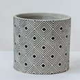 thumbnail image 1 of Jardinière Motif Gris sur Diamant Noir, 1 of 2