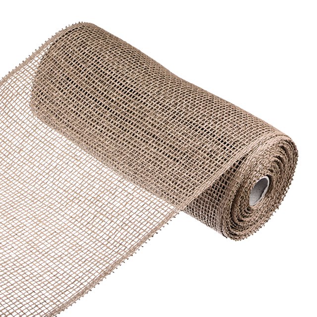 Unique Bargains PP Burlap Mesh 10' x 10 Yards Decorative Wrapping Ribbon, Flaxen 1 Roll