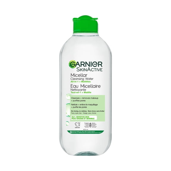 Garnier Micellar Cleansing Water, All-in-1 Mattifies for Oily & Sensitive Skin, Cruelty Free International and Vegan, 400 ml