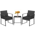 thumbnail image 3 of Costway Ensemble de Mobilier de Patio 3 Pcs, Chaises et Table en Rotin Osier Rembourrées Robustes pour l'Extérieur, 3 of 10