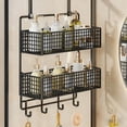 thumbnail image 1 of Fwttom Over The Door Organizer with Two Tier Storage Baskets and Hooks Metal Hanging Shelf for Bathroom Kitchen Pantry Space Saving Rack, 1 of 6