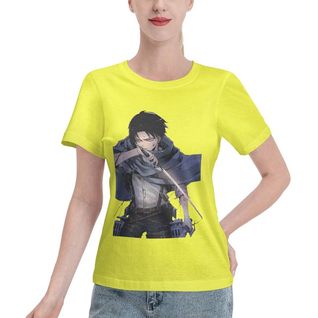 Women's Basic Short Sleeve T-Shirt Attacking Giant Levi Ackerman