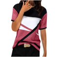 thumbnail image 2 of Babysbule T-Shirts à Manches Courtes pour Femmes T-shirt Décontracté pour Femmes à Imprimé Géométrique Blouse d'Été pour Dames Col Rond Hauts Décontractés, 2 of 3