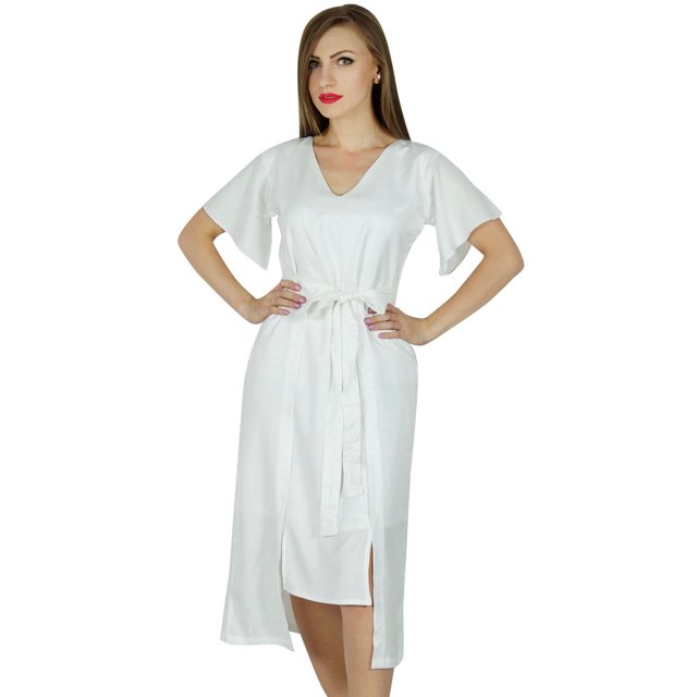Bimba Womens Asymmetrical Shift Dress Mid-Calf Summer Rayon Day Dresses