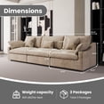 thumbnail image 3 of The Magic Home Canapé Sectionnel Modulaire en Lin à 3 Places, Kaki, 3 of 15