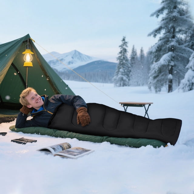 BKER Sac de Couchage de Camping Ultraléger et Compactable pour Adultes, Temps Froid, Sac à Dos, Randonnée, Alpinisme, avec Isolation pour Températures Extrêmes, Aventure en Plein Air