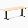 thumbnail image 1 of Desky Dual Hardwood Sit Stand Desk - Maple / 80 x 30 inches / Matte Black, 1 of 10