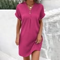 thumbnail image 2 of UPPADA Robe Midi d'Été pour Femme à Manches Courtes, à Volants, Imprimé Floral, Robe Soleil à Col en V Plongeant, Taille Haute, Courte et Fluide, Robe Maxi, Décontractée, Vacances, Robes, Robe Soleil, Robe Mariage Invitée Femme, Rouge Melon D\'eau, TG, 2 of 6