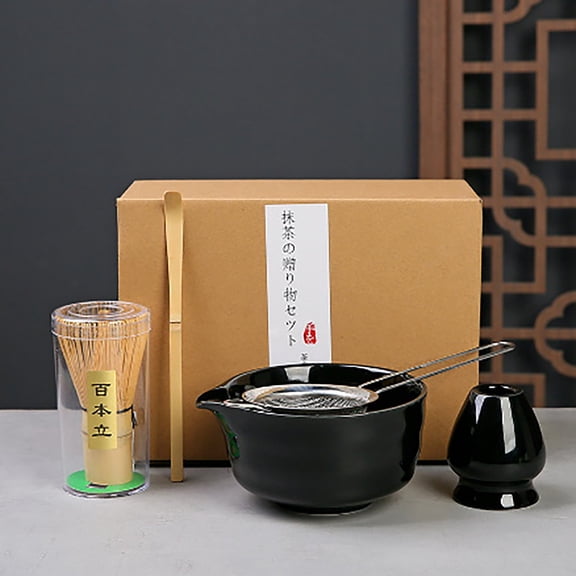 Cqxid Ustensiles de Cuisine à Moins de 25 $ Ensemble de Thé Matcha Premium avec Fouet Bol en Céramique et Support – Trousse de Fabrication de Matcha pour Thé Japonais Traditionnel – Ensemble de Matcha Idéal pour Débutants et