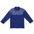 thumbnail image 3 of Boys Cotton Striped Long Sleeve Polo Rugby Shirt - Narrow Stripes - Size 12, 3 of 7