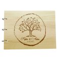 thumbnail image 1 of Personalized Name And Date Unique Scrapbook Wood Engraved Wedding Trees Guest Book, 1 of 6