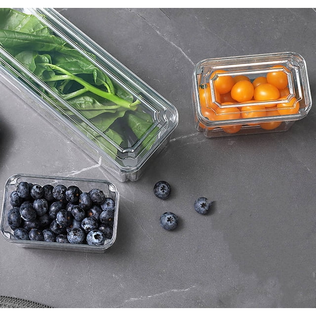 XYAIYT Stackable Clear Fridge Storage Containers for Produce Preservation Versatile Refrigerator Organizer Bins with Pull Out Drawers for Vegetables Meats Yogurts and Canned Goods