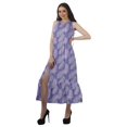 thumbnail image 3 of Moomaya Robe Imprimée Femme Fête Mariage Tenue de Fête Col Licou Robe Maxi en Rayonne, 3 of 4