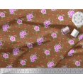 thumbnail image 2 of Soimoi Tissu en Poly Georgette à Pois, Feuilles et Roses Imprimé Floral au Mètre 52 Pouces de Large, 2 of 3