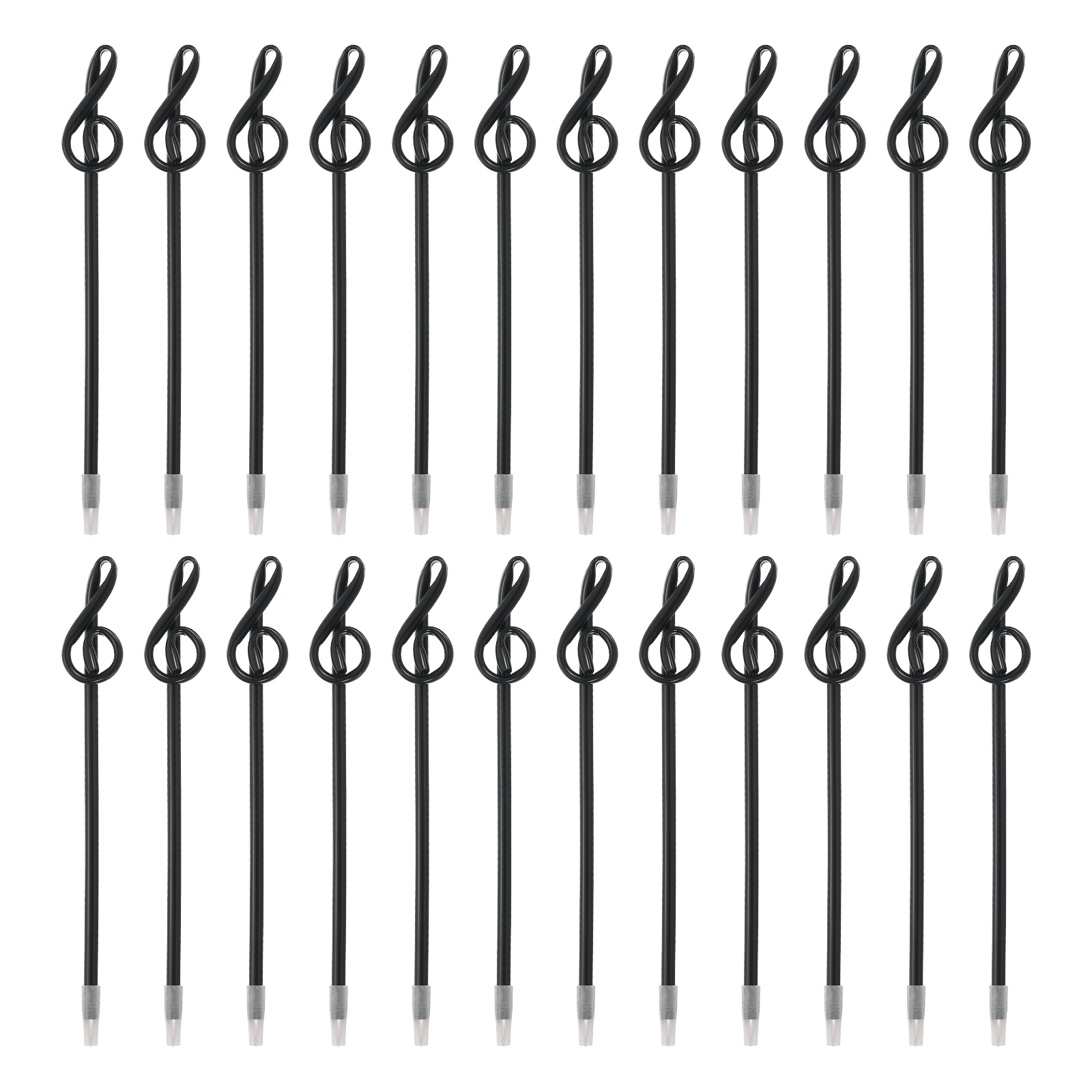 24pcs Rollerball Pens 1.0mm, Musical Note Ball Point Pens Black Liquid Gel Ink Music Novelty Smooth Writing for Home Office Gifts, Black