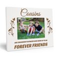 thumbnail image 1 of Darling Souvenir Made With Love Engraved Table Top Photo Frame Wooden Cousins Quotes White Picture Frame Gift For Brothers Day, 4x6 Inches Horizontal Photo Size, 1 of 6