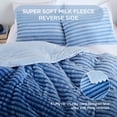 thumbnail image 3 of Regency Heights Full/Queen Size Comforter Set, Fluffy Ribbed Plush Comforter Set, 3-Piece Bedding Set, Blue Ombre, 3 of 8