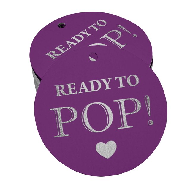 Inkdotpot Pack Of 100 Real Silver Foil Paper Tags Ready To Pop Baby Shower Favor Hang Tags