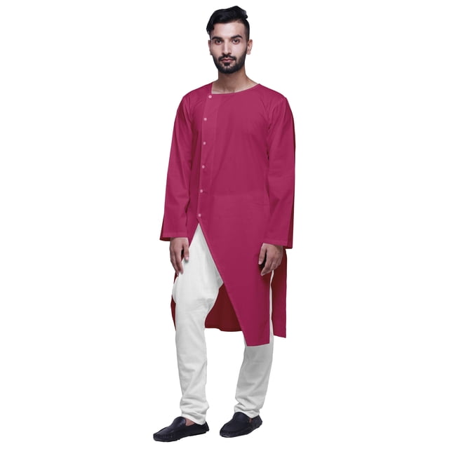 Atasi Long Sleeve Kurta For Men Solid Cut Designer Cotton Slub Long Kurta Shirt