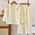 thumbnail image 2 of Toddler Girl Boy Two Piece Pajamas Set Button Down Pajama Shirt Top Pants Shorts Sleepwear Pjs Set, 2 of 3
