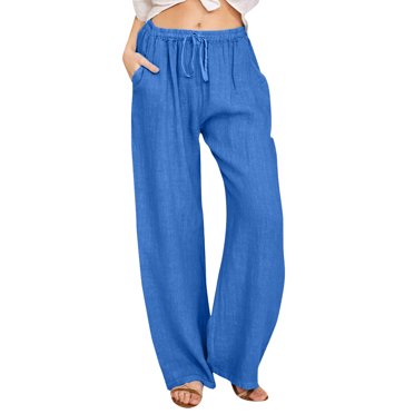Ketyyh-chn99 Pantalon Femme Décontracté Pantalon de Survêtement Femme Pantalon Cargo Taille Haute Jambe Grand Pantalon Décontracté Pantalon Bleu,G