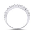 thumbnail image 4 of 14kt White Gold Womens Round Pave-set Diamond Single Row Wedding Band 1/2 Cttw, 4 of 4