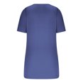 thumbnail image 4 of AherBiu Women Tops Stretchy Slim Tight Button Ribbed Knitted Short Sleeve Round Neck Basic Summer Tshirts, 4 of 4