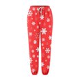thumbnail image 4 of LUOGENLI Pantalon Décontracté pour Femme Pantalon Décontracté à Imprimé de Dessins Animés pour Dame Pantalon Décontracté en Coton Pantalon Décontracté à Jambe Grand pour Femmes Taille Extensible Rouge m, 4 of 4
