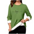 thumbnail image 2 of Heisall Chemises de Base pour Femmes Automne Hiver Imprimé Floral Col Rond Manches Longues Épaissies Polaire Teddy Shearling Chaud Ajusté Hauts Thermiques pour Usage Quotidien par Temps Froid, 2 of 3