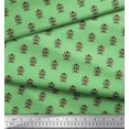 thumbnail image 3 of Soimoi Poly Georgette Fabric Leaves & Floral Block Printed Fabric 1 Yard 52 Inch Wide, 3 of 3