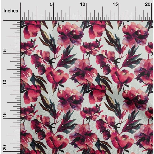 oneOone Viscose Jersey Red Fabric Florals Craft Projects Decor Fabric Printed By The Yard 60 Inch Wide