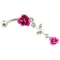 thumbnail image 4 of Visland Romantic 2-Rose Connected Dangling Belly Ring Navel Button Jewelry Gift, 4 of 7
