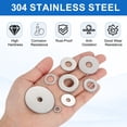 thumbnail image 3 of 2 Pcs M8.5 304 Acier Inoxydable Rondelles Plates 8.5mm ID 45mm OD 2mm Épais, Argent, 3 of 6