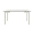 thumbnail image 4 of Emma Dining Table in Chrome, Rectangular Dining Table, Glass Dining Table, Stainless Steel Dining Table, Clear Glass Dining Table, Modern Rectangle Dining Table, Kitchen Dining Table with Tempered Gla, 4 of 5