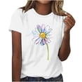 thumbnail image 1 of FAIWAD Summer Floral Tops for Womens Casual Round Neck Short Sleeve T-Shirt Loose Comfy Pullover Tops, 1 of 2