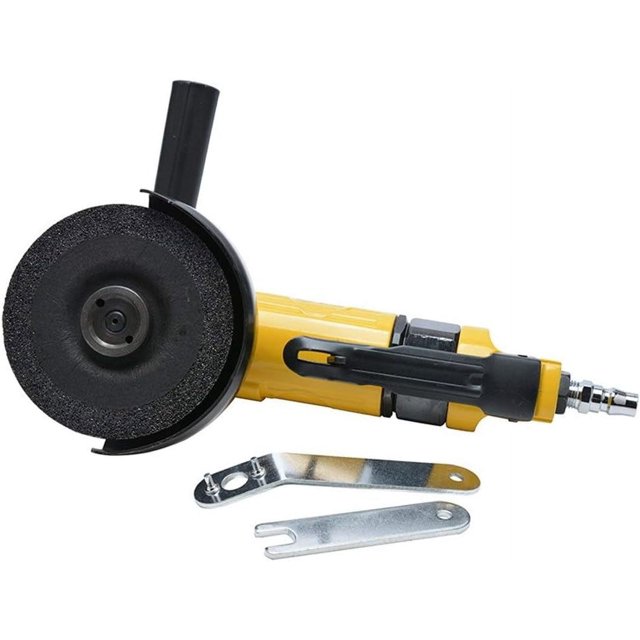 Outils de Ponçage pour Résine, Meuleuse d'Angle Pneumatique à Couple Élevé de 4 Pouces, Meuleuse d'Angle de 100 mm, Ensemble d'Outils de Perçage à Main pour Meuleuse Pneumatique (Type : Type à Plateau)