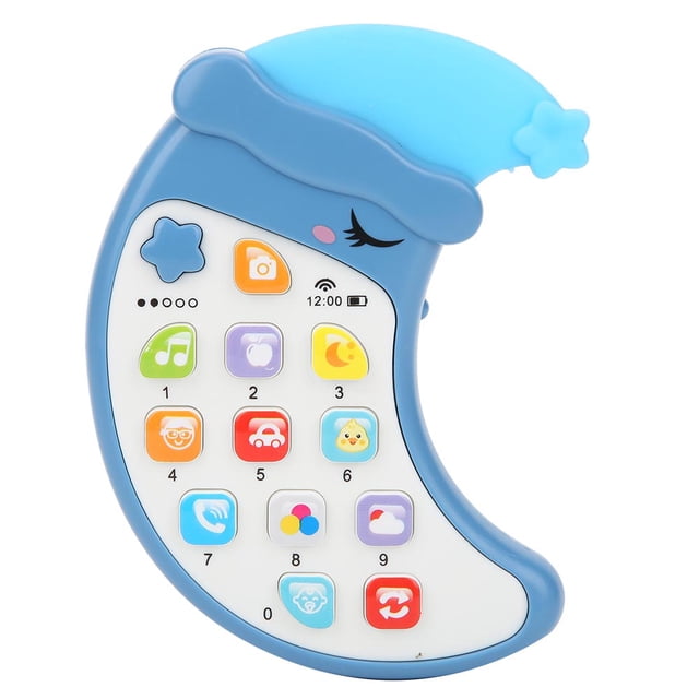 LYUMO Children Phone Toy Moon Shape Kid Educational Mobile Phone Teether Toy with Music Effect, Phone Toy Teether, Phone Toy