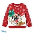 thumbnail image 1 of Disney Mickey Mouse Chandails Molletonnés à Enfiler pour Tout-Petites Filles, Personnage de Noël, Col Ras du Cou, Taille 2-6, 1 of 6