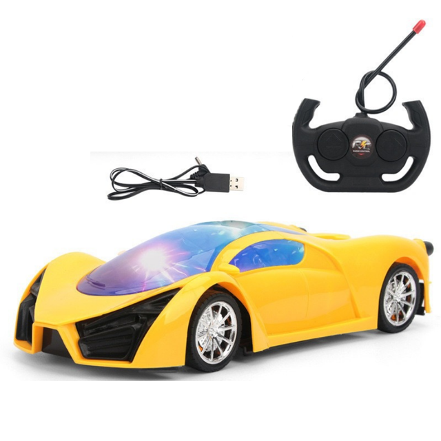 Remote Control Car, Rechargeable Drift RC Cars Toys for Kids,1/16 Scale High Speed Super Vehicle with Led Headlight, Racing Hobby Best Xmas Birthday Gift for Boys Girls, Yellow Ferrari