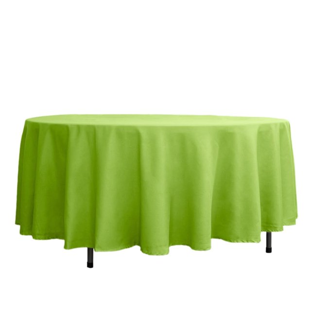 LNGOOR 108” Wholesale Round Tablecloth Polyester Round Table Linens For Wedding Party Banquet Restaurant - WHITE