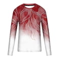 thumbnail image 4 of TIMIFIS Men's Print Graphic Optical T-Shirt Print Long Sleeve Daily Tops Basic Elegant Round Neck-RedFall s, 4 of 5