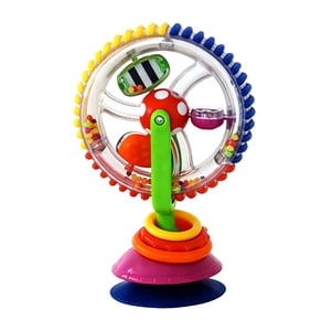 Lipstore Chaise haute avec roues, Plateau de jouets avec coupe à aspiration, Portable, Cadeaux d'anniversaire, Facile à installer, Jouet d'activité, Rattle rotatif